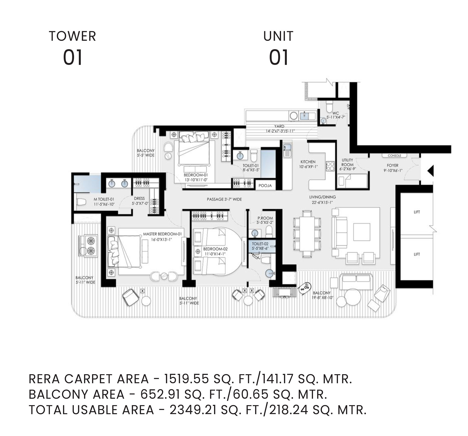 Cluster Plan Tower 1 Unit 1